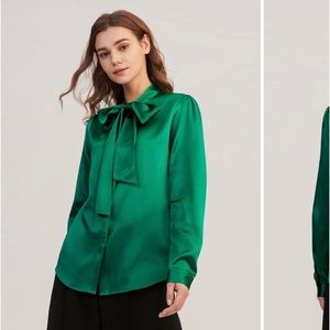 Pink tartan green blouse